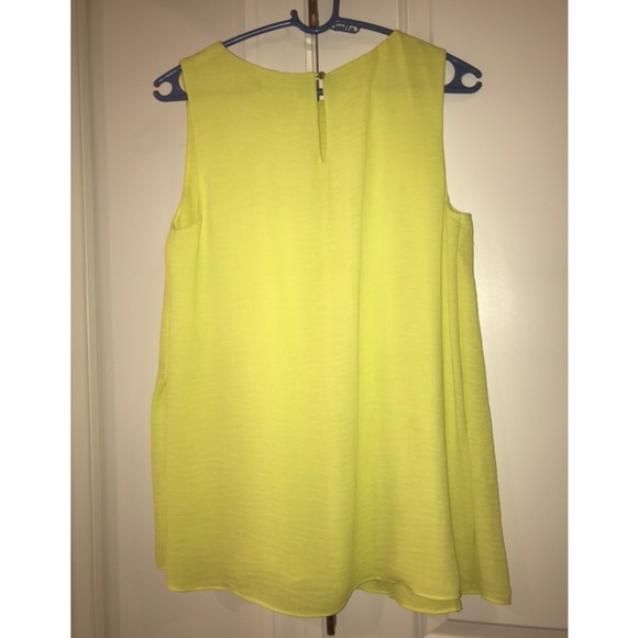 Ellen Tracy yellow silk chiffon tank - Picture 3 of 3